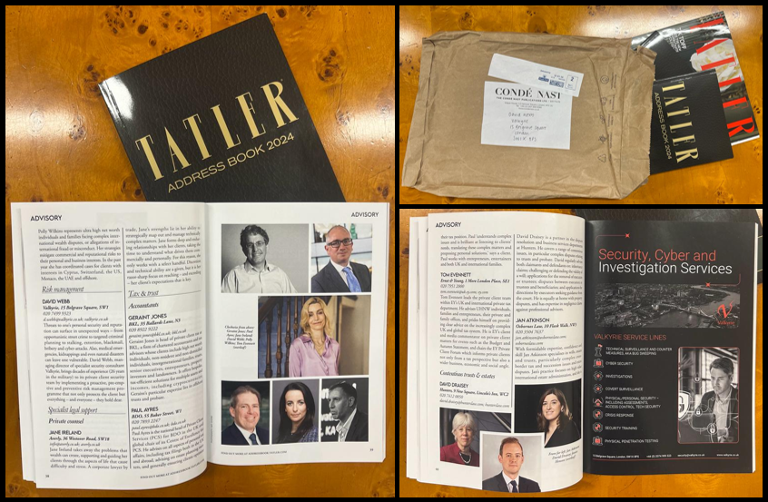 Valkyrie featured in Tatler Address Book 2024